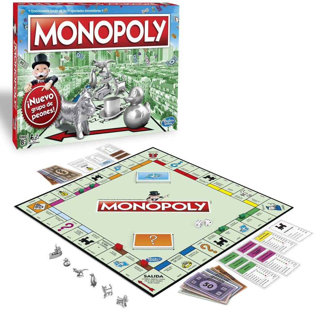 Monopoly juego de mesa. Idea de regalo de juego de mesa y familiares para niño o niña de 6 a 11 años.