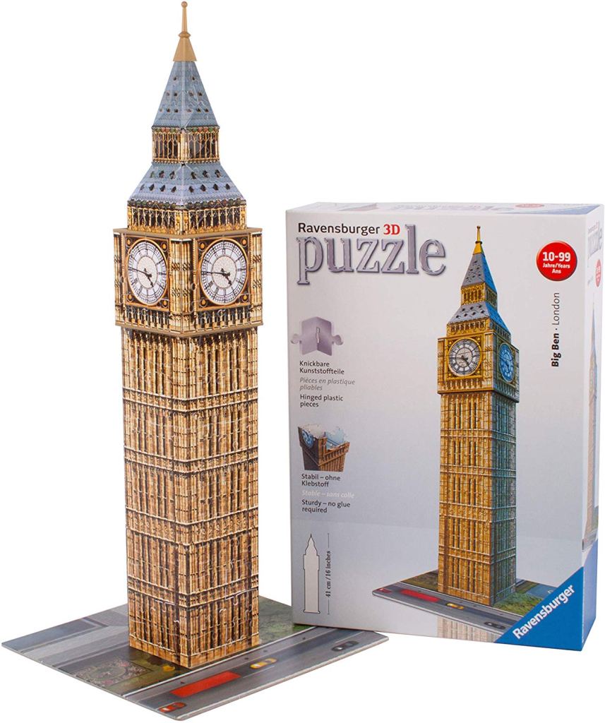 Big Ben Puzzle 3D. Idea de regalo de creatividad y construcción para niño y niña de 6 a 11 años.