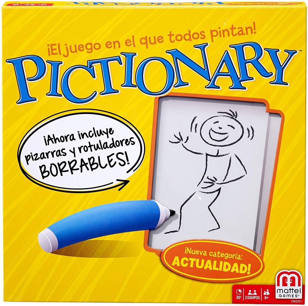 Pictionary juego de mesa. Idea de regalo de creatividad y construcción para niño y niña de 6 a 11 años.